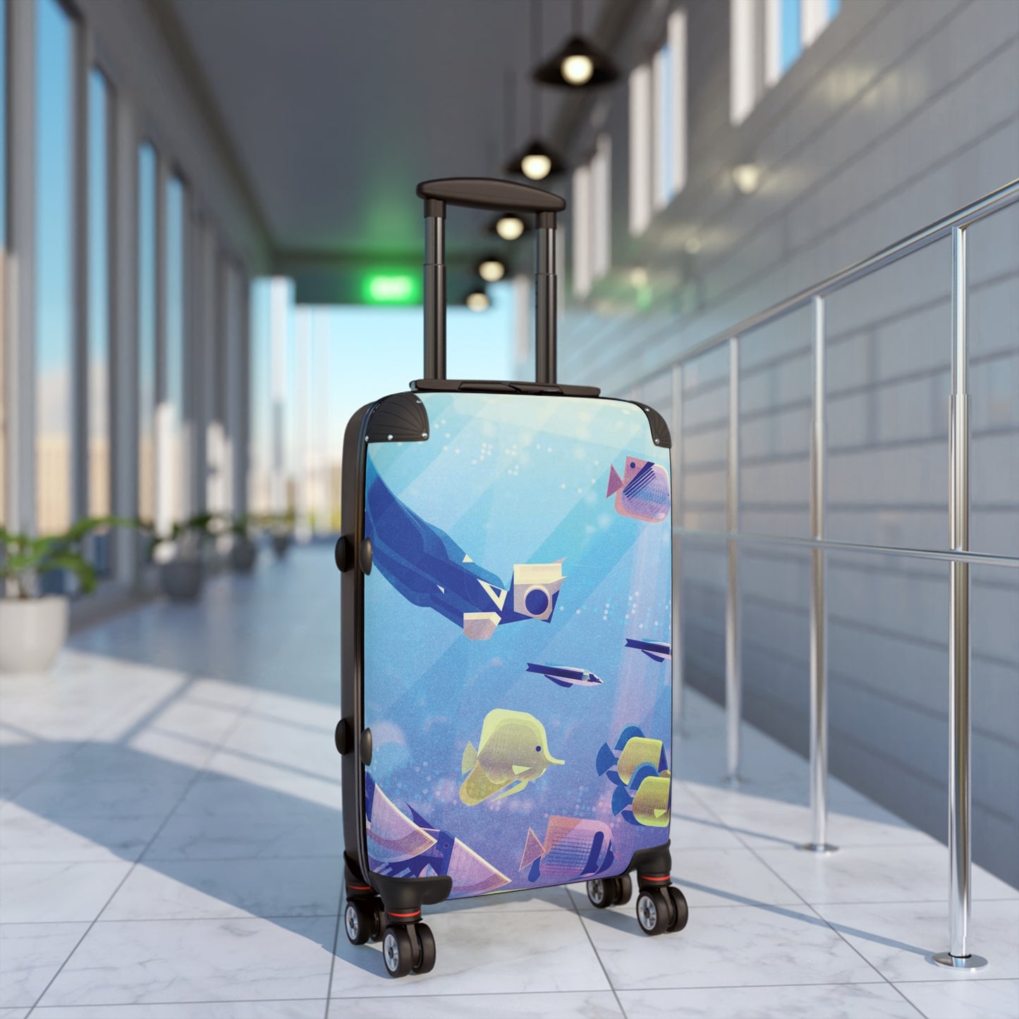 Abstract Underwater Fish Art Carry-On Suitcase - Stylish Luggage for Travelers