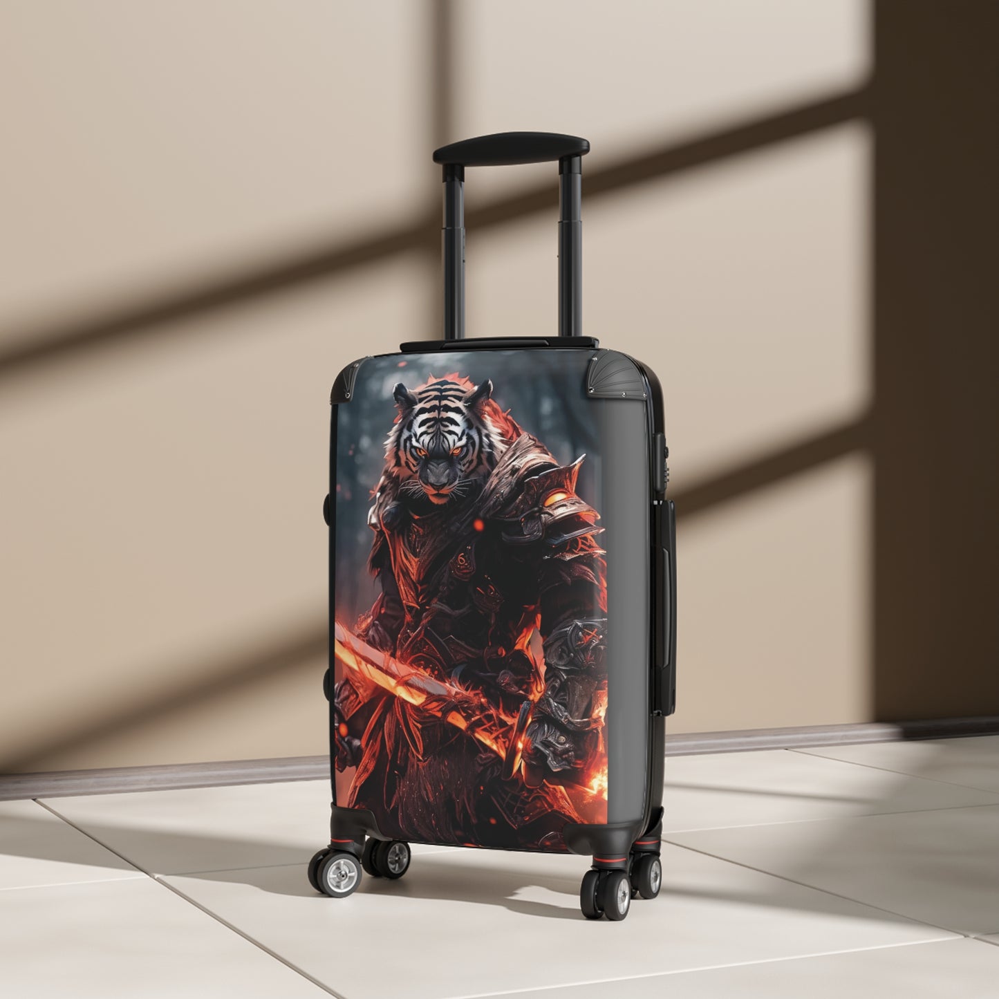 Art Tiger Warrior Fire Carry-On Suitcase - Stylish Luggage for Travelers