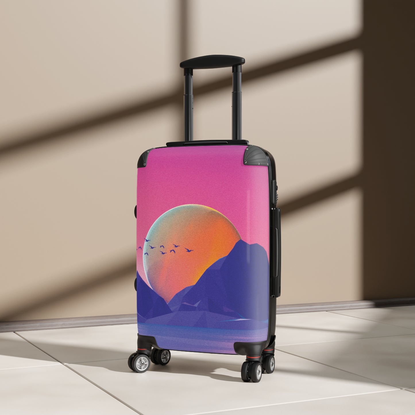Abstract Neon Scenery Art Carry-On Suitcase - Stylish Luggage for Travelers