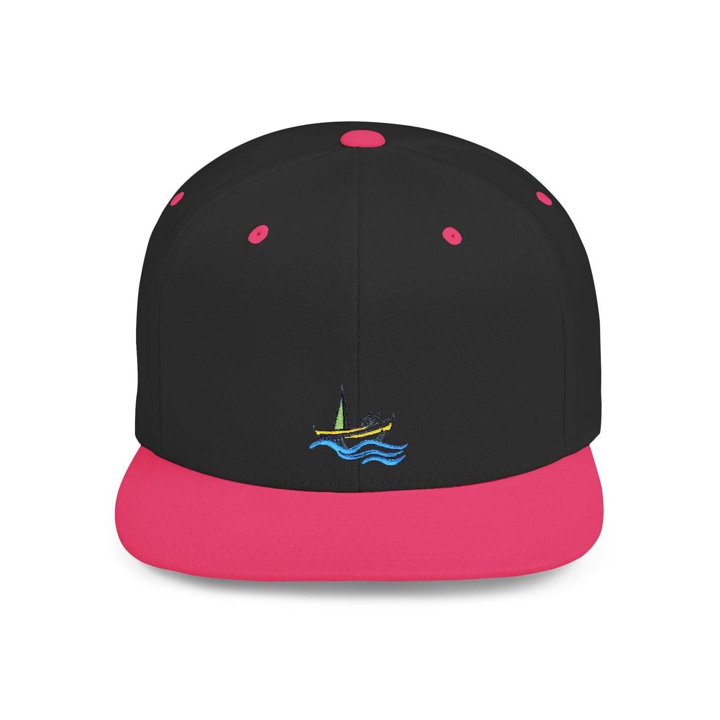 Icons Embroidered Boat Flat Bill Snapback – Lightweight, Custom Fit, Premium Quality