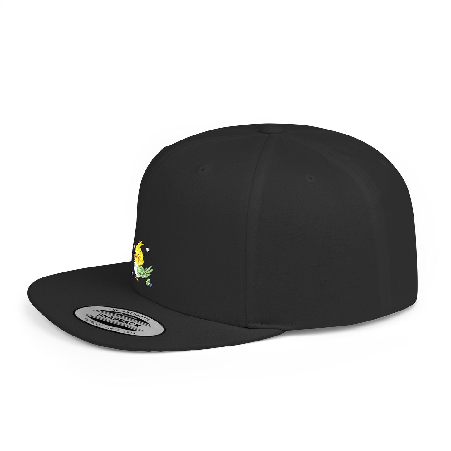 Icons Embroidered Cute Bird Flat Bill Snapback – Lightweight, Custom Fit, Premium Quality