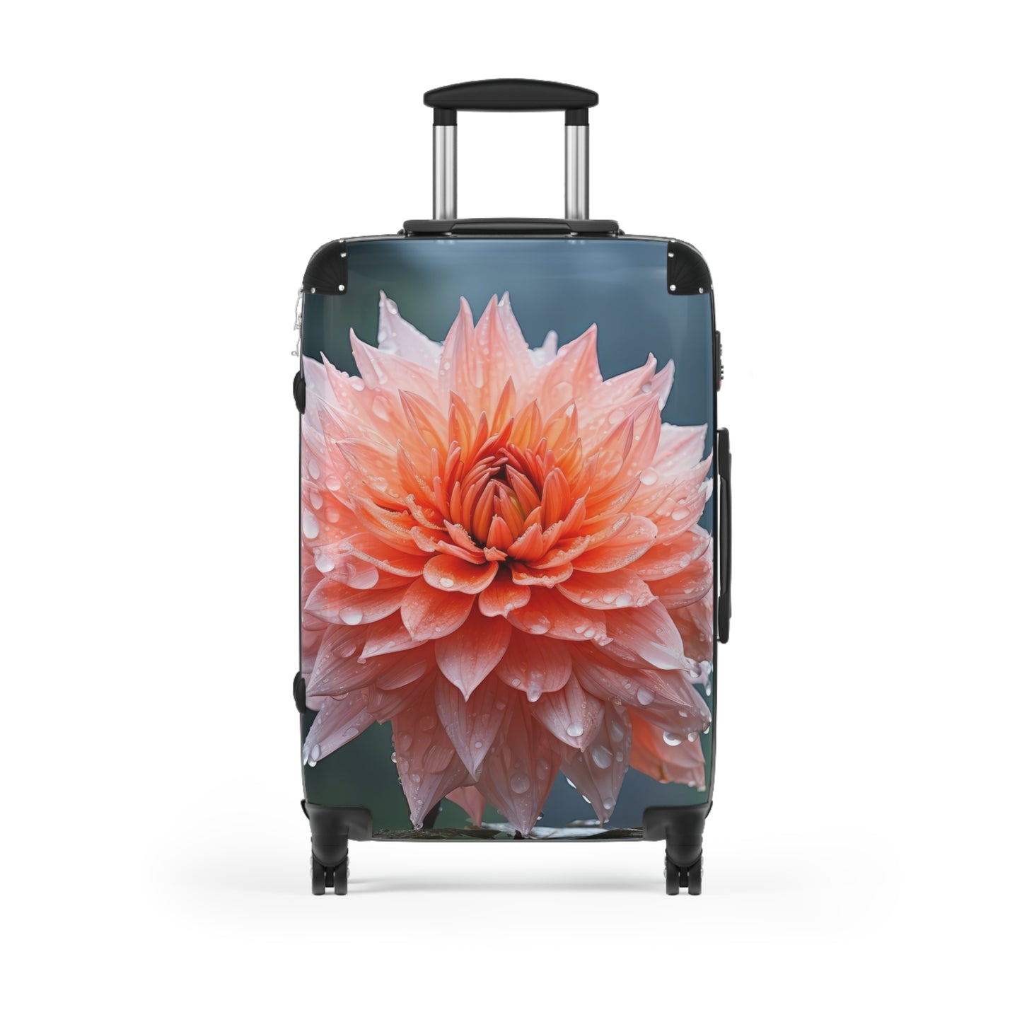 Nature Flowers Floral Pink Rain Drops Carry-On Suitcase - Stylish Luggage for Travelers