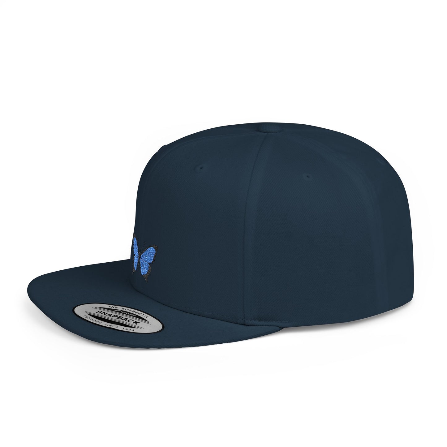 Icons Embroidered Butterfly Flat Bill Snapback – Lightweight, Custom Fit, Premium Quality