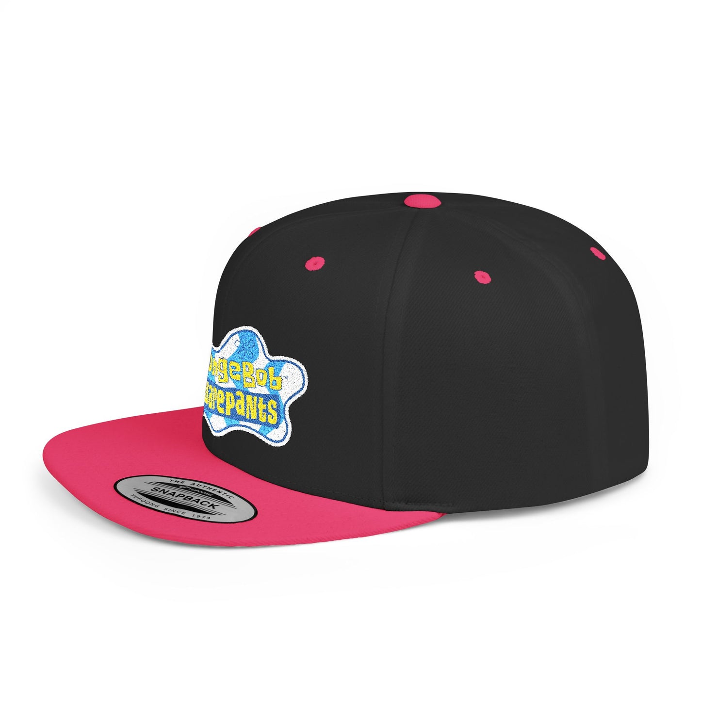SpongeBob SquarePants Logo Flat Bill Snapback – Lightweight, Custom Fit, Premium Quality