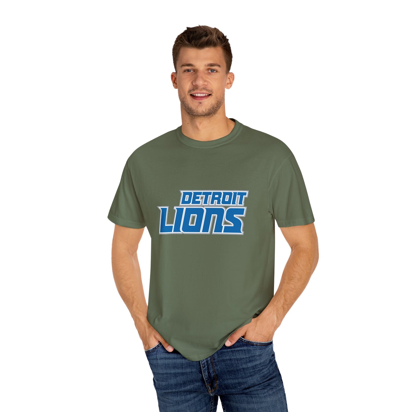 Detroit Lions Merchandise Garment-Dyed T-Shirt – Premium Cotton Tee for Customization