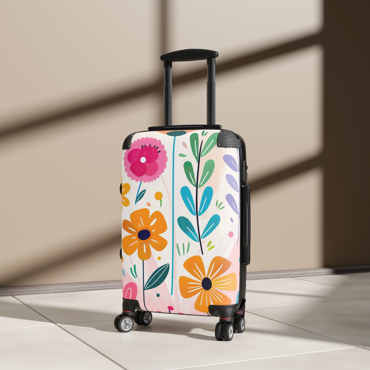 Nature Flowers Floral Colorful Pattern Art Carry-On Suitcase - Stylish Luggage for Travelers