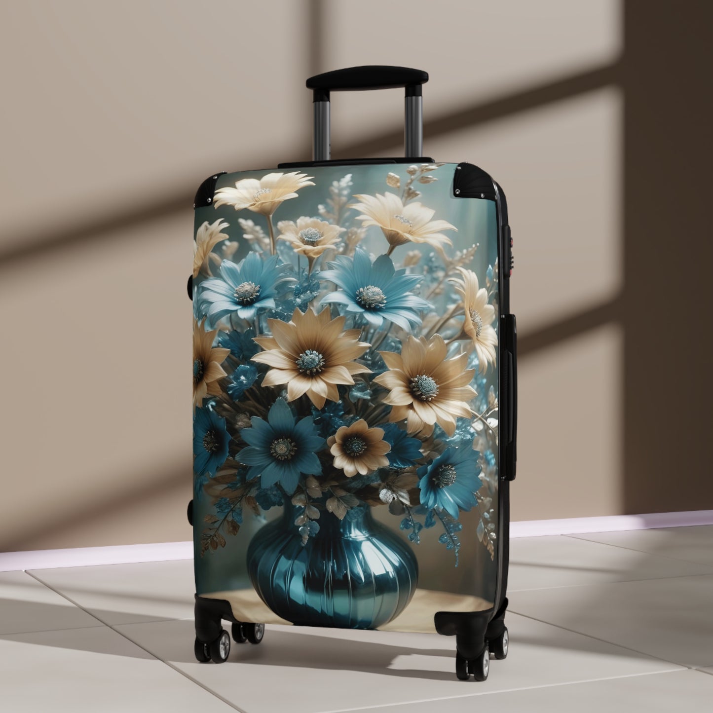Nature Flowers Floral Vase Carry-On Suitcase - Stylish Luggage for Travelers