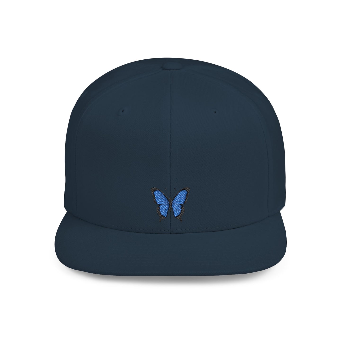 Icons Embroidered Butterfly Flat Bill Snapback – Lightweight, Custom Fit, Premium Quality