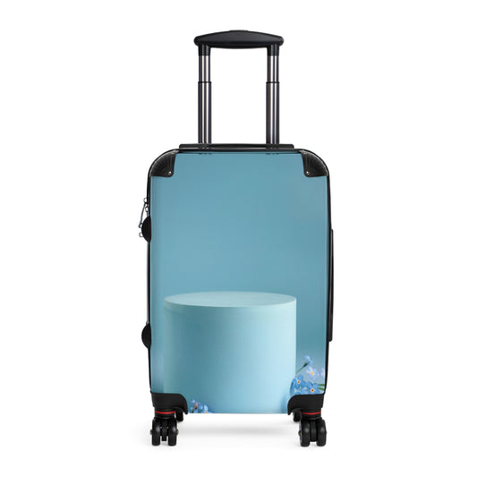Nature Flowers Floral Blue Pedestal Carry-On Suitcase - Stylish Luggage for Travelers