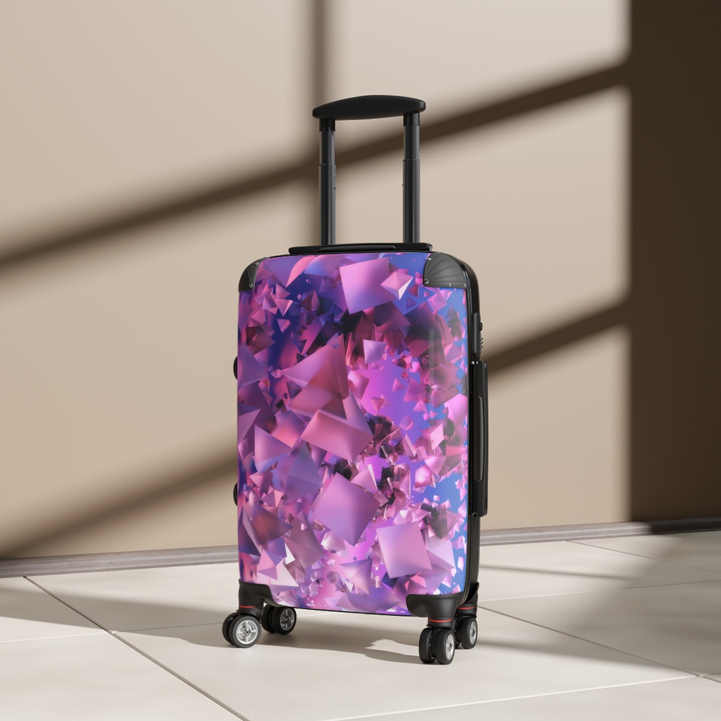 Abstract 3D Pyramids Art Carry-On Suitcase - Stylish Luggage for Travelers