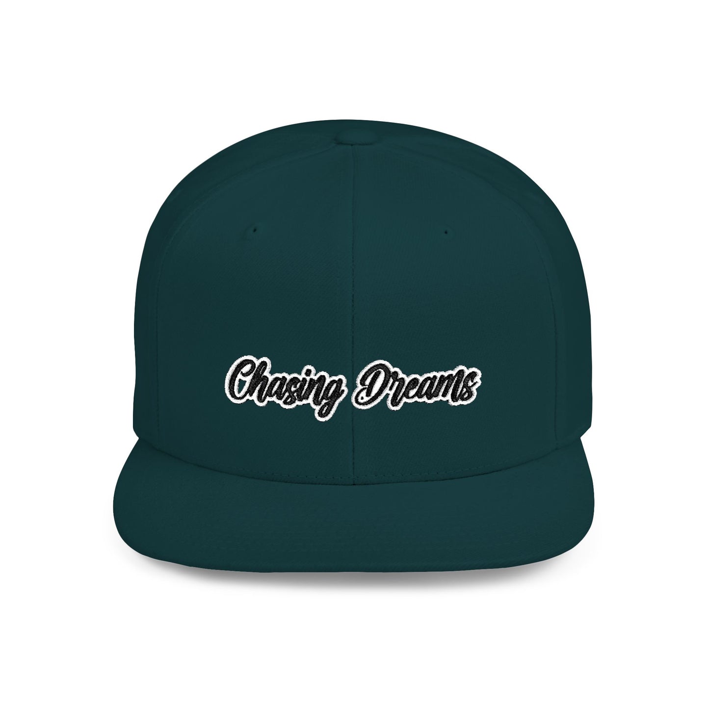 Text Chasing Dreams Flat Bill Snapback – Lightweight, Custom Fit, Premium Quality