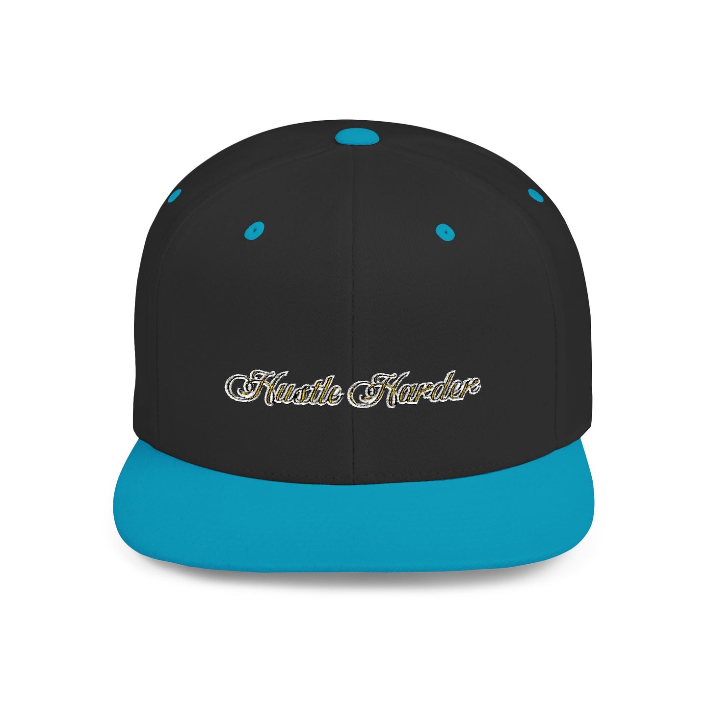 Text Hustle Harder Flat Bill Snapback – Lightweight, Custom Fit, Premium Quality
