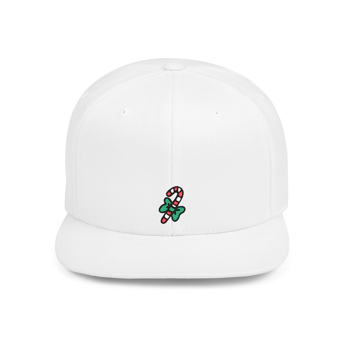 Icons Embroidered Candy Christmas Flat Bill Snapback – Lightweight, Custom Fit, Premium Quality