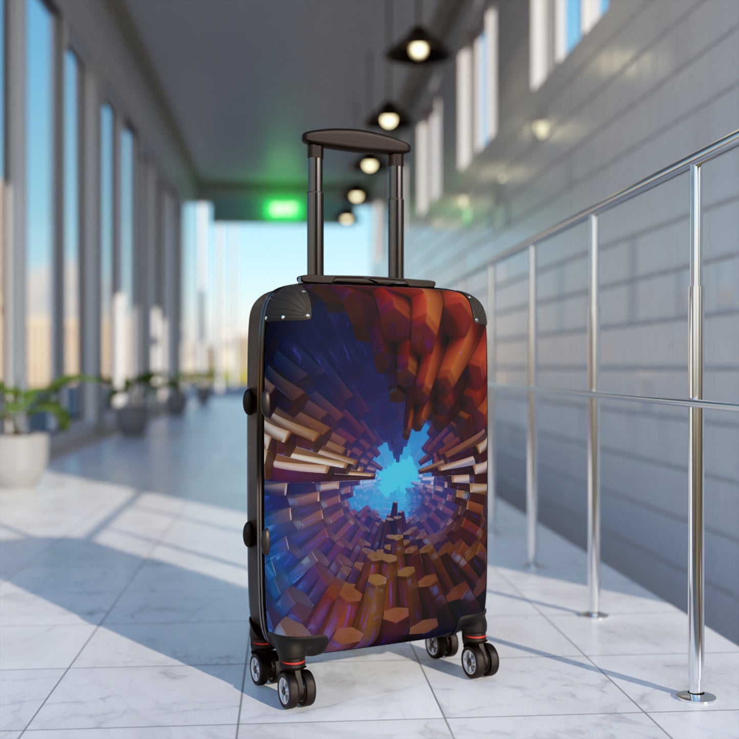 Abstract Hexangon Art Carry-On Suitcase - Stylish Luggage for Travelers