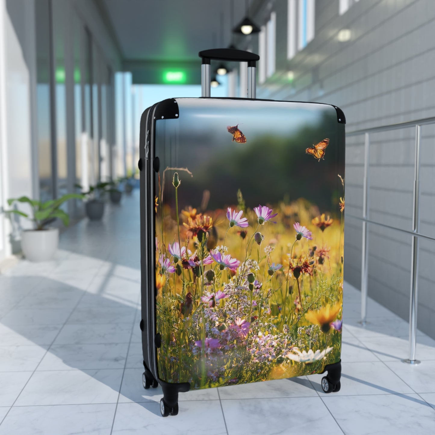Nature Butterflies In a Field Art Carry-On Suitcase - Stylish Luggage for Travelers
