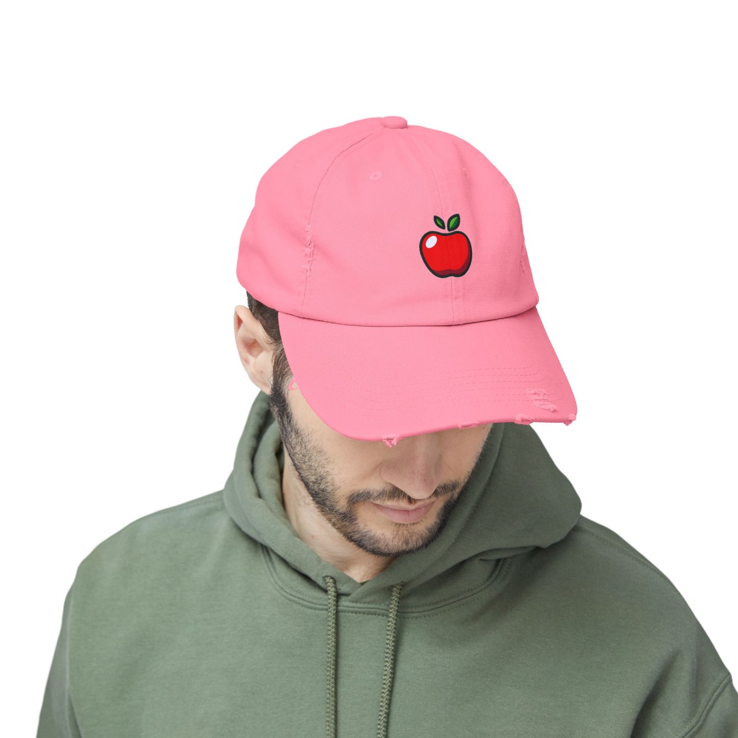 Apple Vintage Distressed Dad Hat Unisex Adjustable Cotton Twill Baseball Cap for Casual Everyday Wear