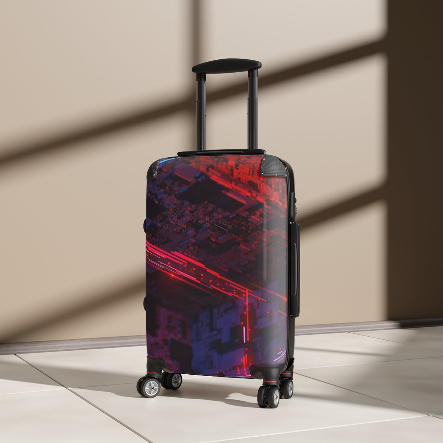 Abstract Cube Art Carry-On Suitcase - Stylish Luggage for Travelers
