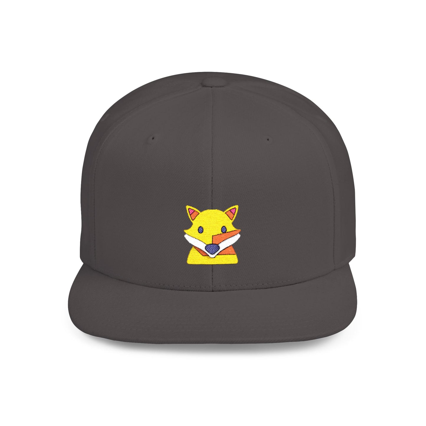 Icons Embroidered Fox Flat Bill Snapback – Lightweight, Custom Fit, Premium Quality