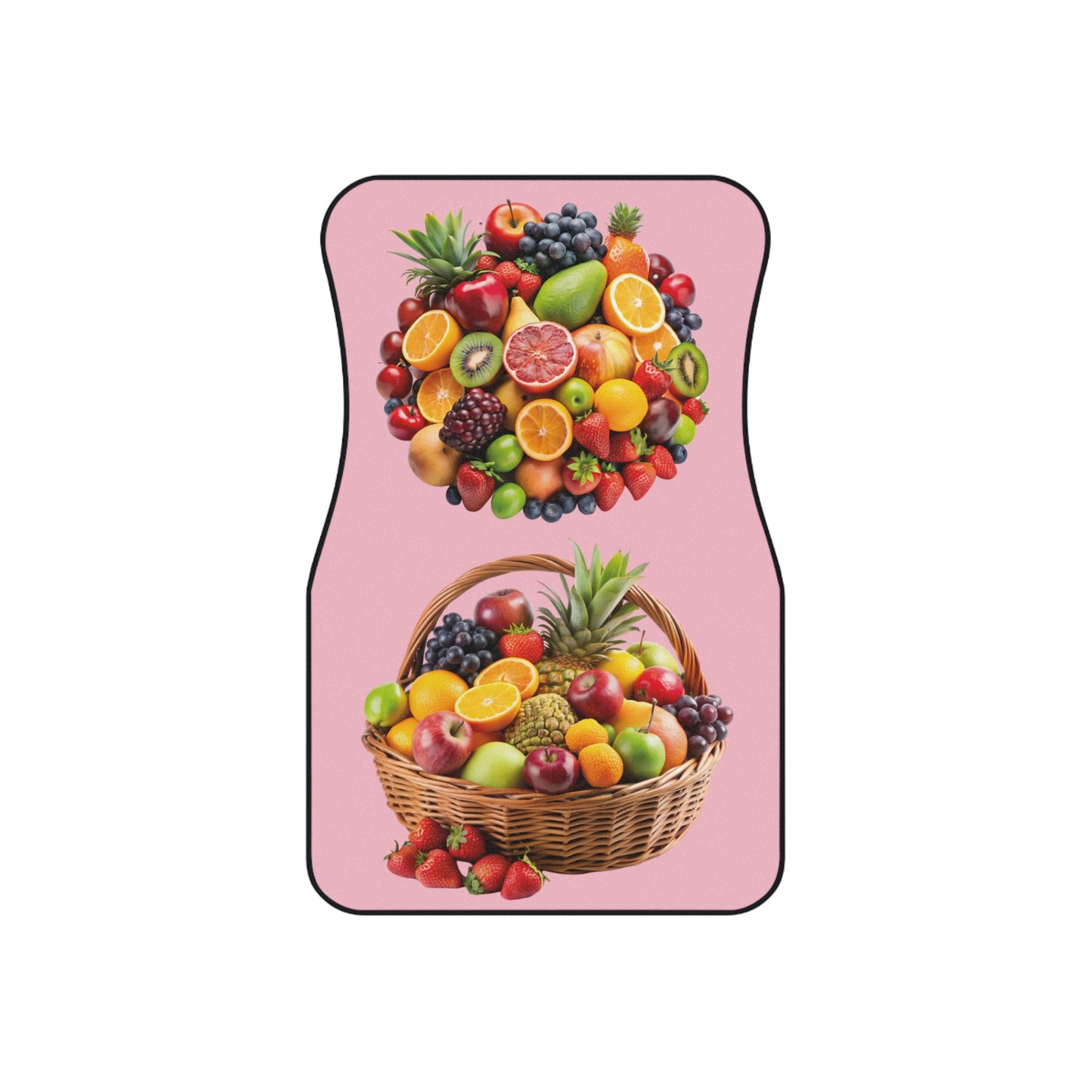 Fruits Assortment Apple Background Car Floor Mats – 2-Piece Front Set, Durable & Stylish, Universal Fit