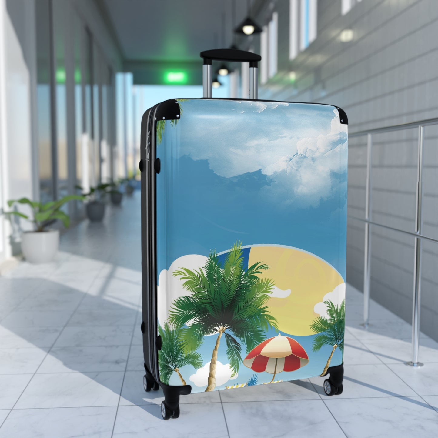 Nature Summer Beach Blue Literary Art Carry-On Suitcase - Stylish Luggage for Travelers