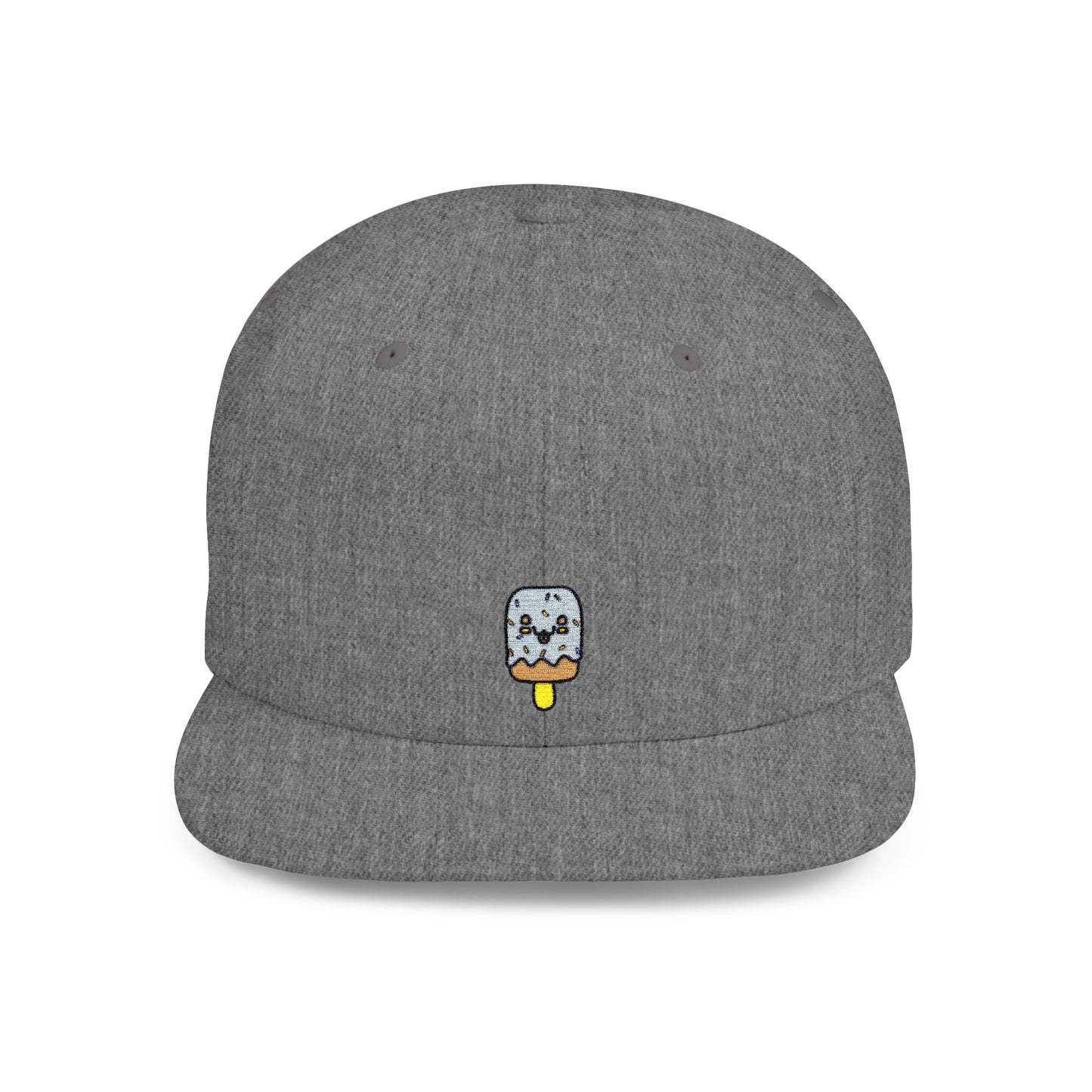 Icons Embroidered Ice Cream Flat Bill Snapback – Lightweight, Custom Fit, Premium Quality