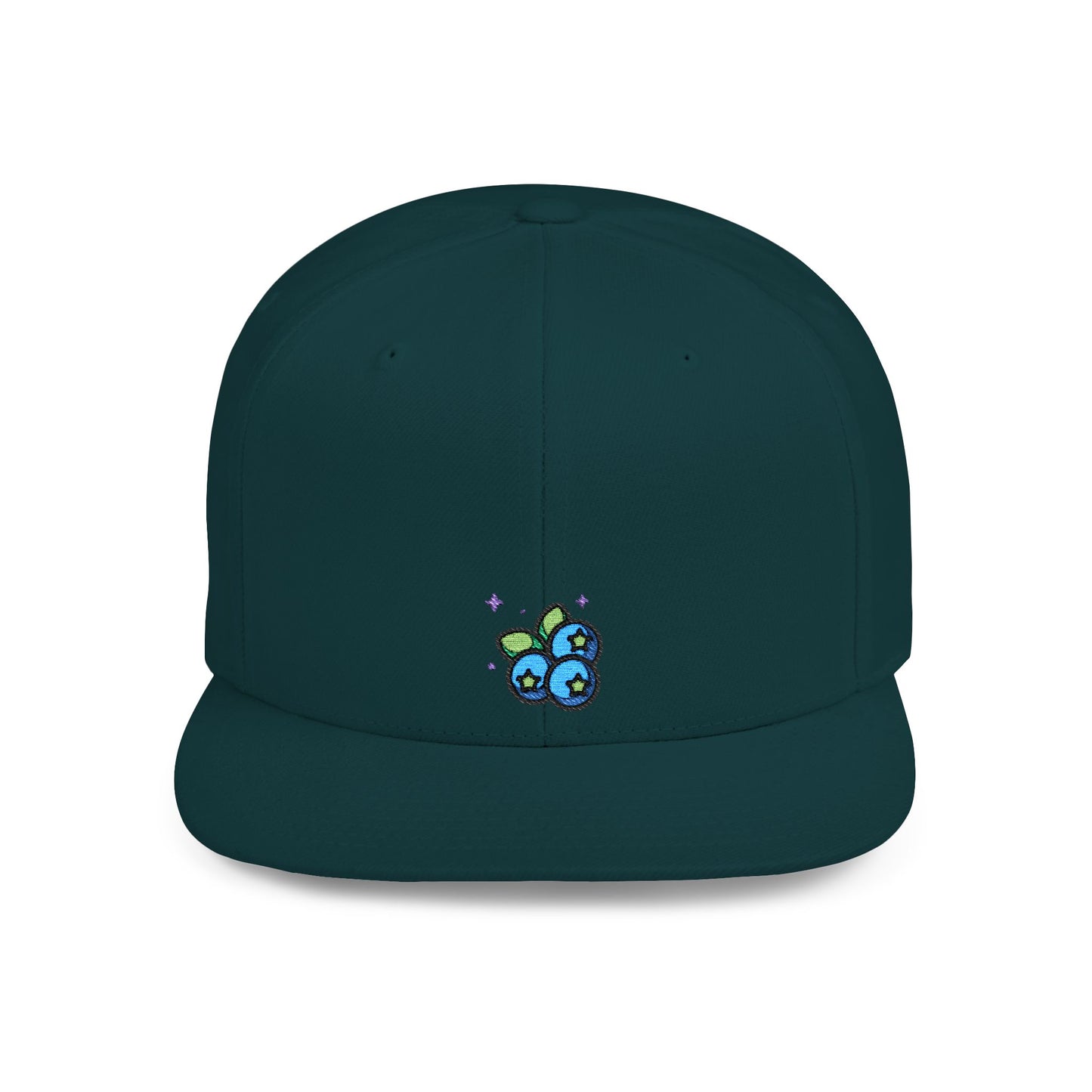 Icons Embroidered Blue Berries Flat Bill Snapback – Lightweight, Custom Fit, Premium Quality
