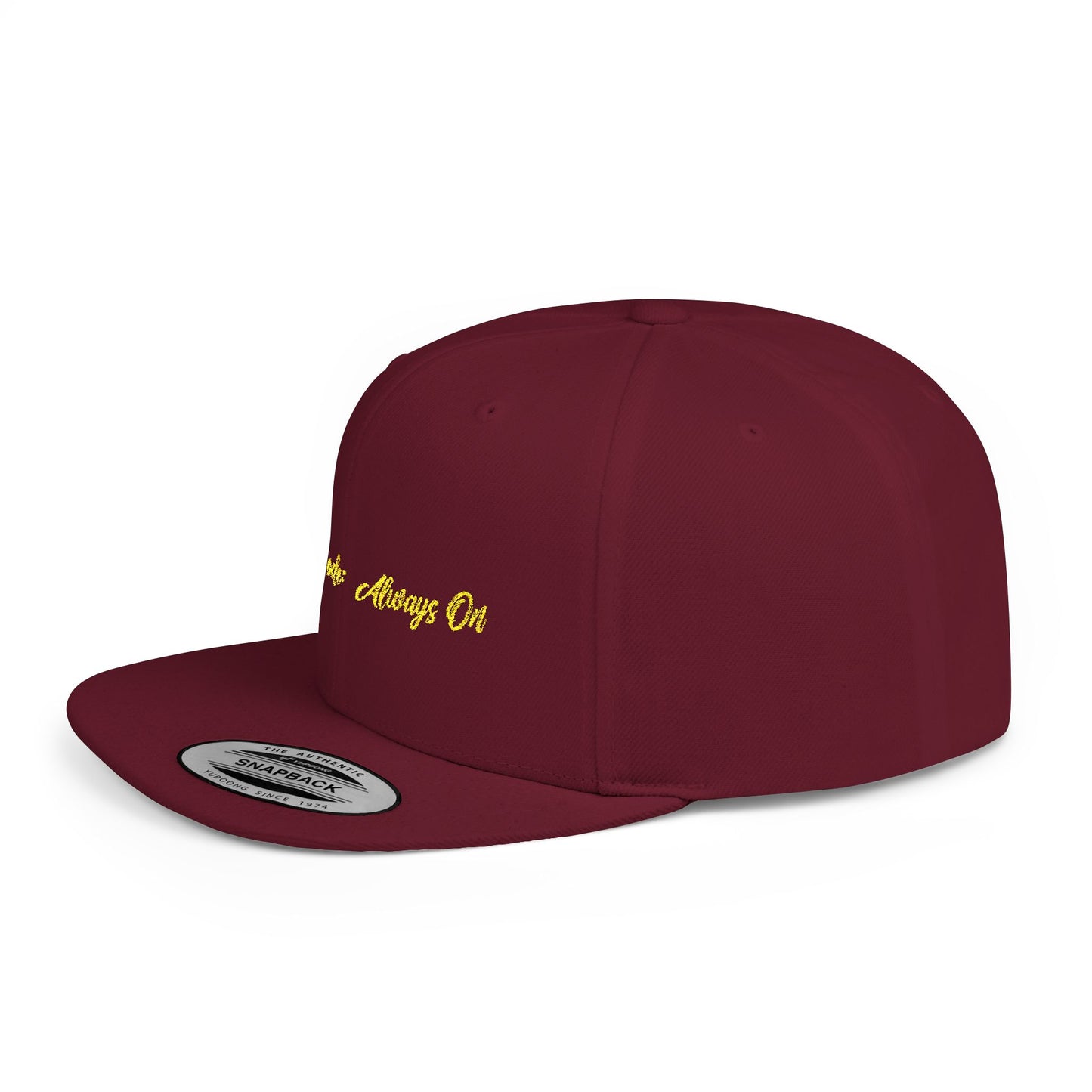 Text Mom Mode: Always On Flat Bill Snapback – Lightweight, Custom Fit, Premium Quality