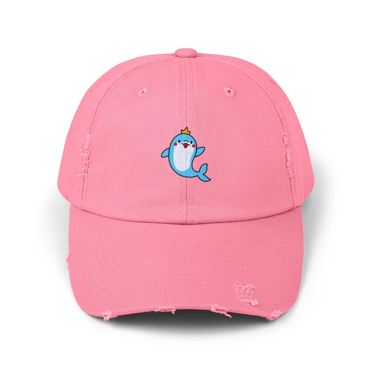 Dolphin Crown Vintage Distressed Dad Hat Unisex Adjustable Cotton Twill Baseball Cap for Casual Everyday Wear