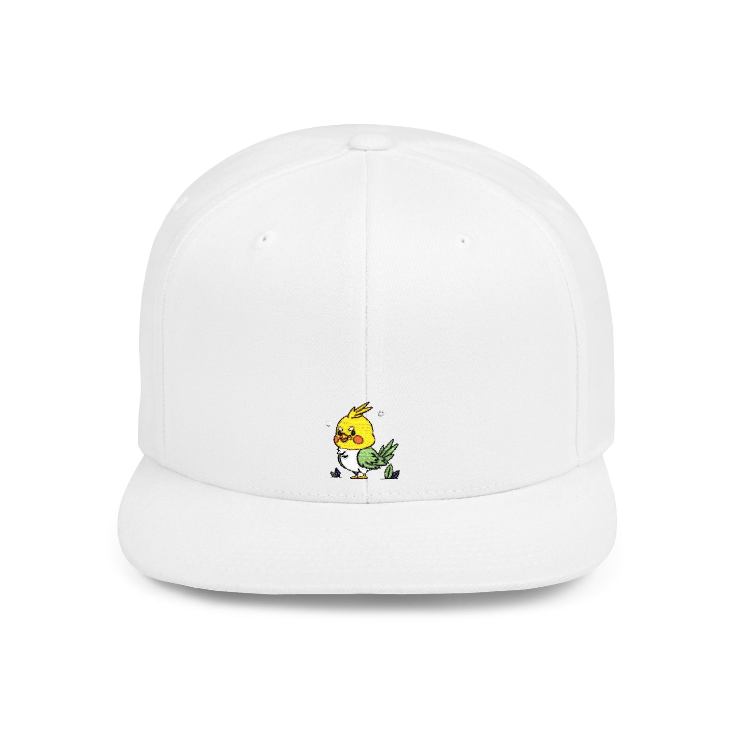 Icons Embroidered Cute Bird Flat Bill Snapback – Lightweight, Custom Fit, Premium Quality