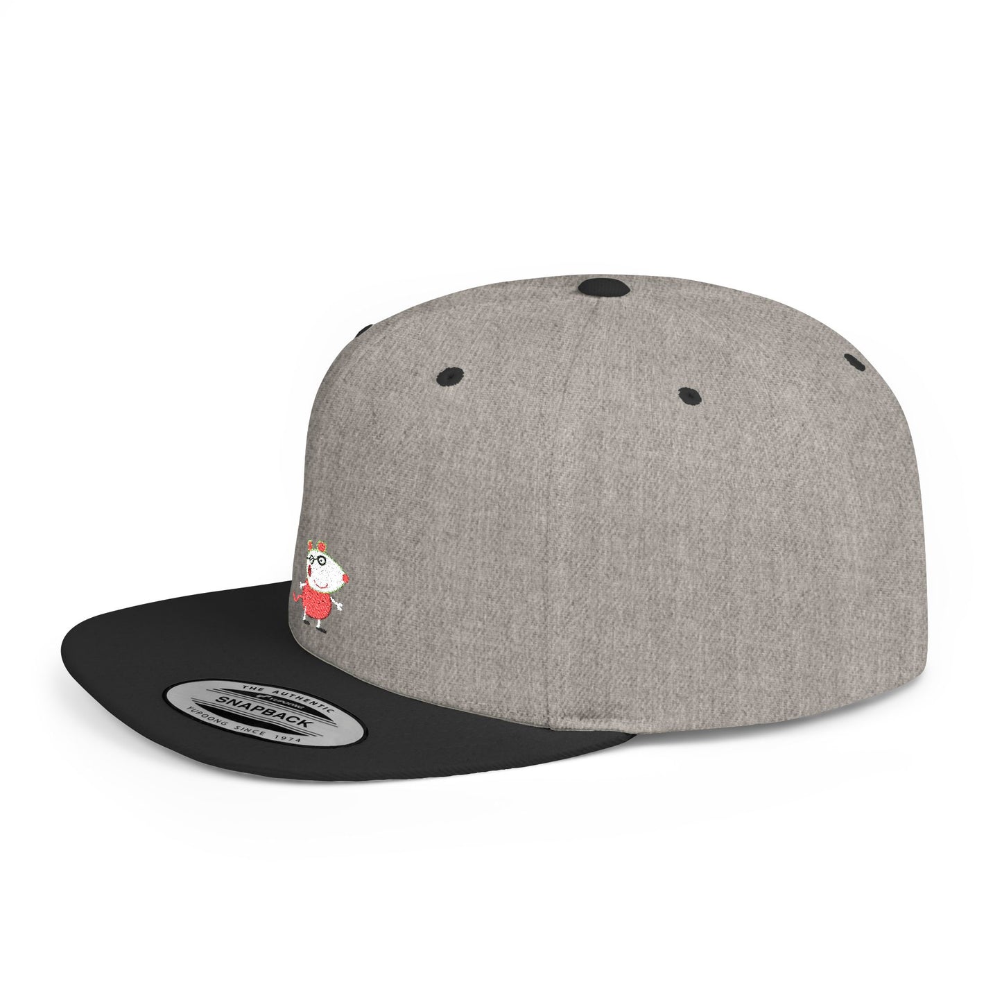 Icons Embroidered Peppa Flat Bill Snapback – Lightweight, Custom Fit, Premium Quality