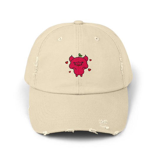 Pig Vintage Distressed Dad Hat Unisex Adjustable Cotton Twill Baseball Cap for Casual Everyday Wear