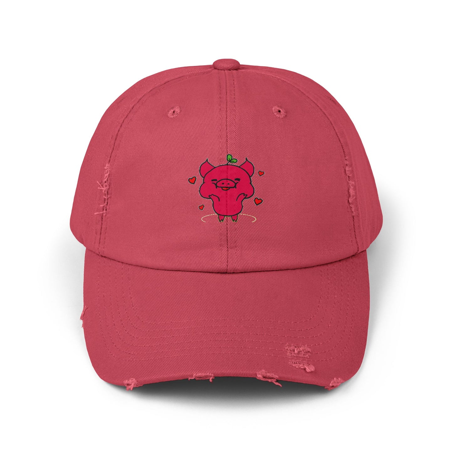 Pig Vintage Distressed Dad Hat Unisex Adjustable Cotton Twill Baseball Cap for Casual Everyday Wear