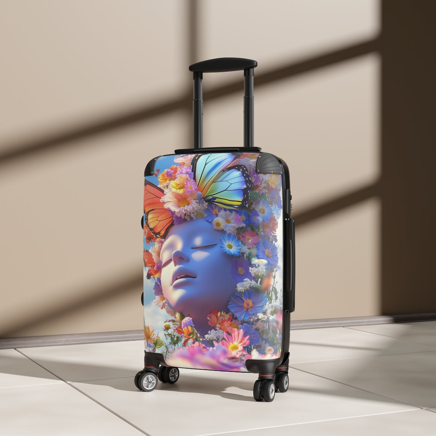Nature Flowers Floral Sky Butterflies Art Carry-On Suitcase - Stylish Luggage for Travelers