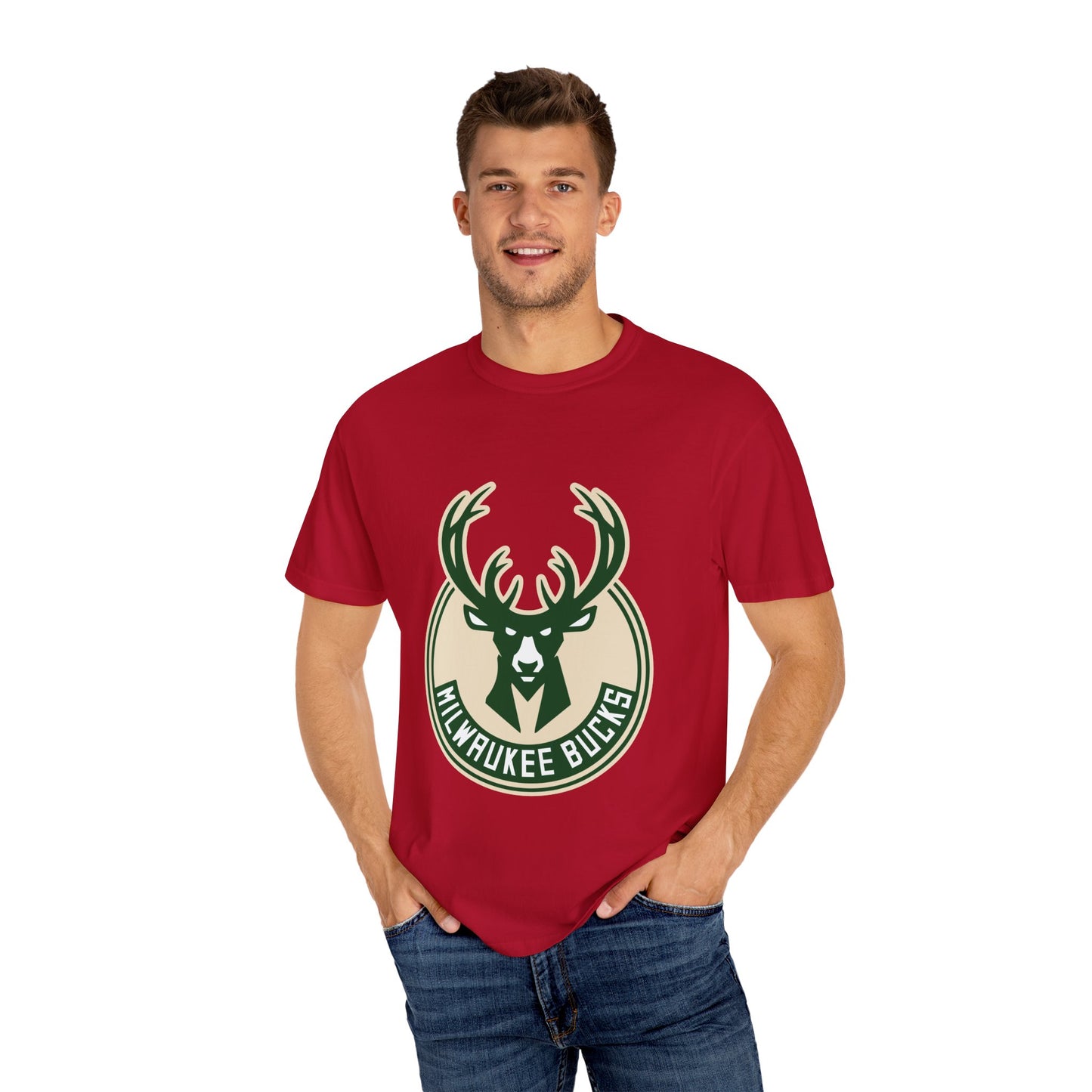 Milwaukee Bucks NBA Garment-Dyed T-Shirt – Premium Cotton Tee for Customization