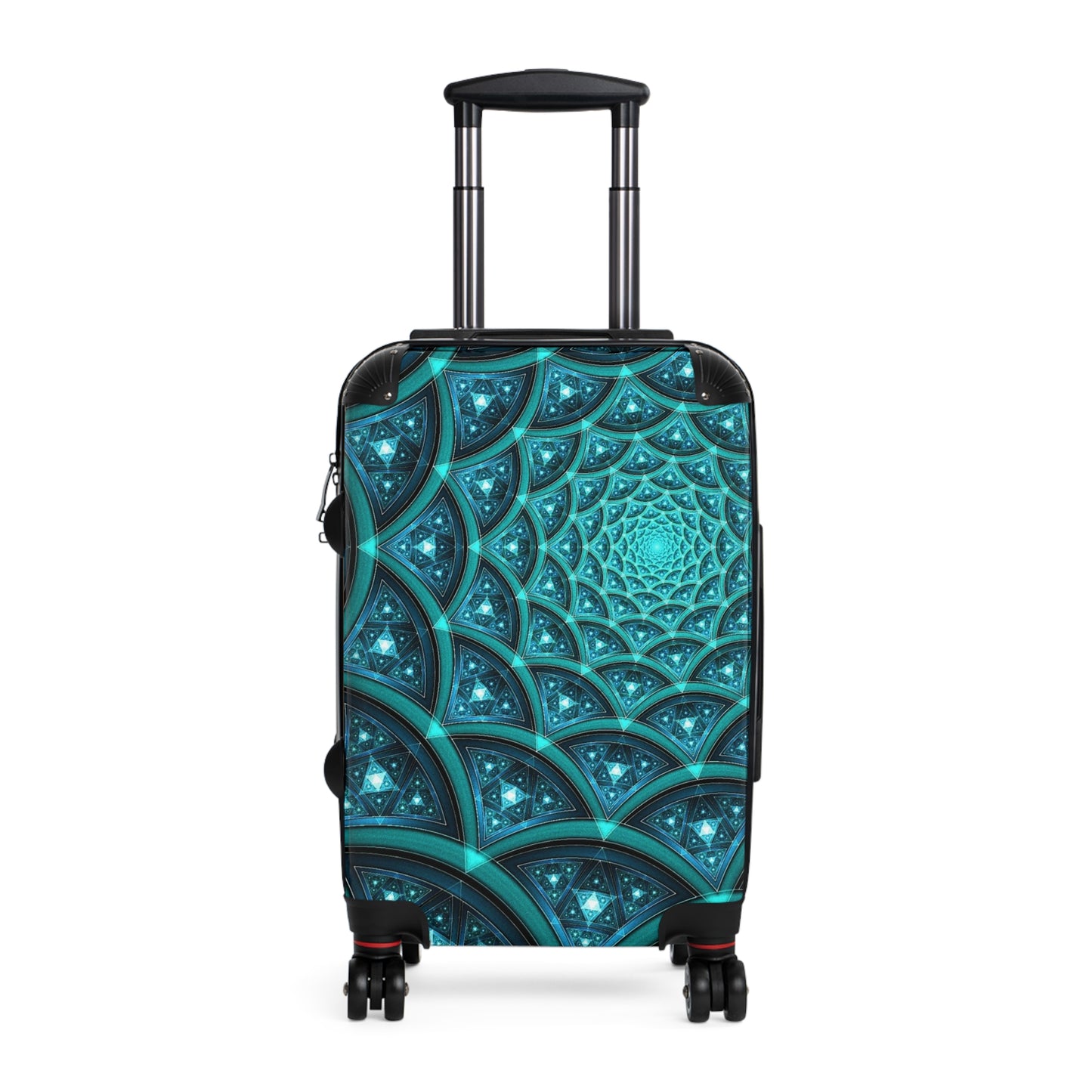 Abstract Fractal Teal Carry-On Suitcase - Stylish Luggage for Travelers