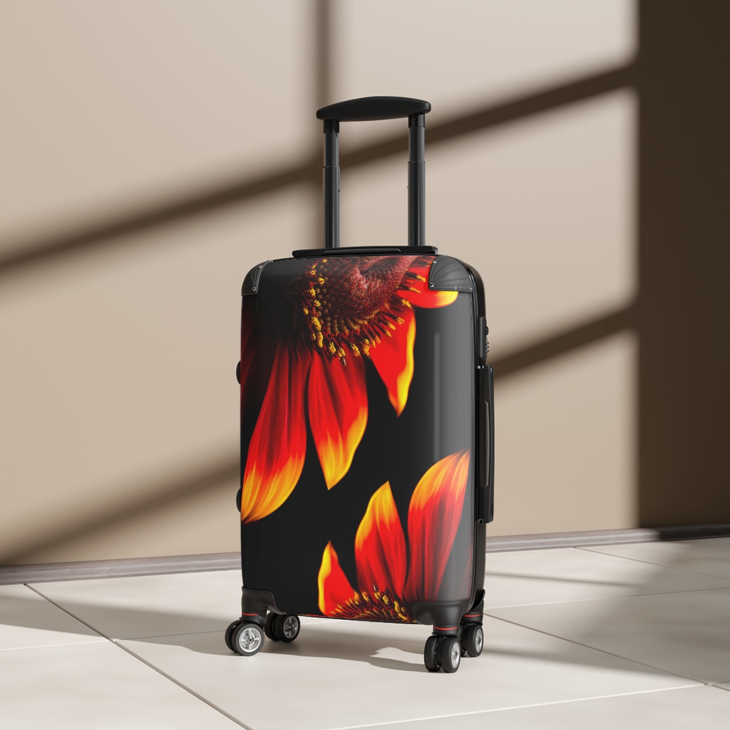 Nature Flowers Floral Red Petaled Art Carry-On Suitcase - Stylish Luggage for Travelers