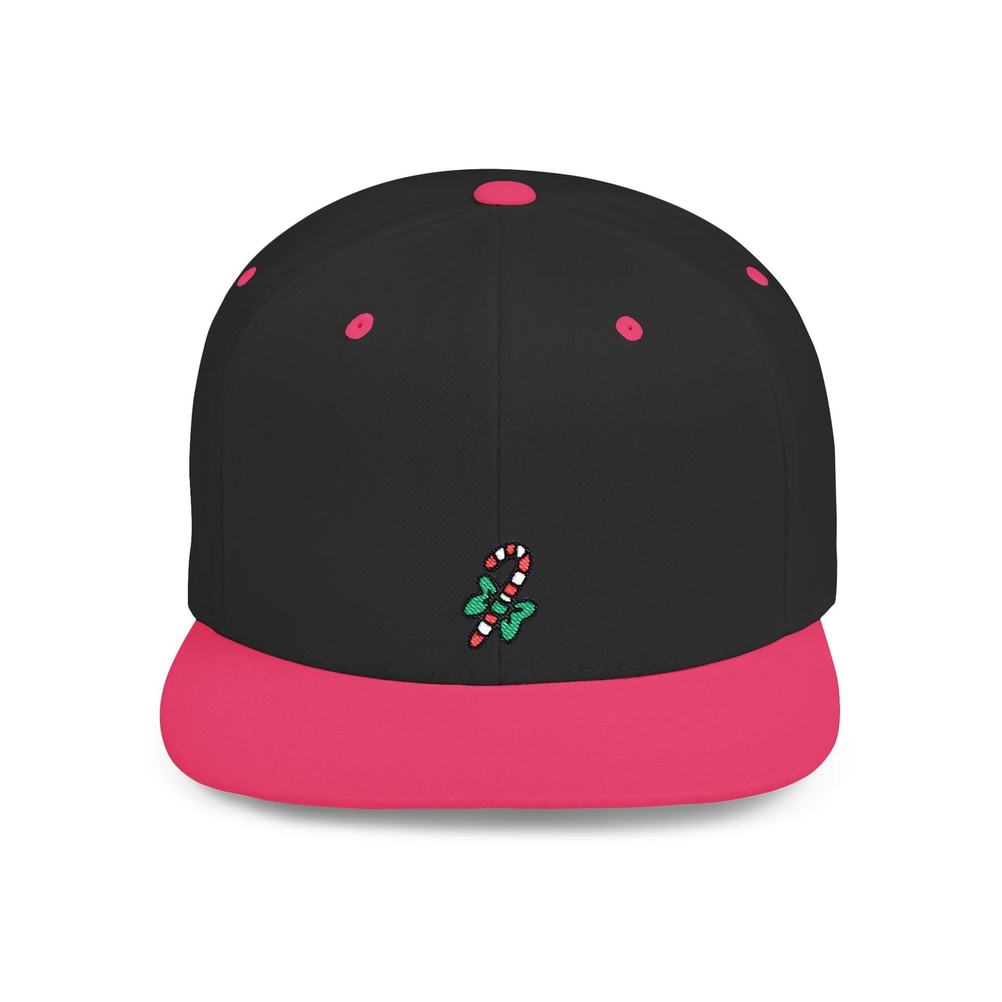 Icons Embroidered Candy Christmas Flat Bill Snapback – Lightweight, Custom Fit, Premium Quality