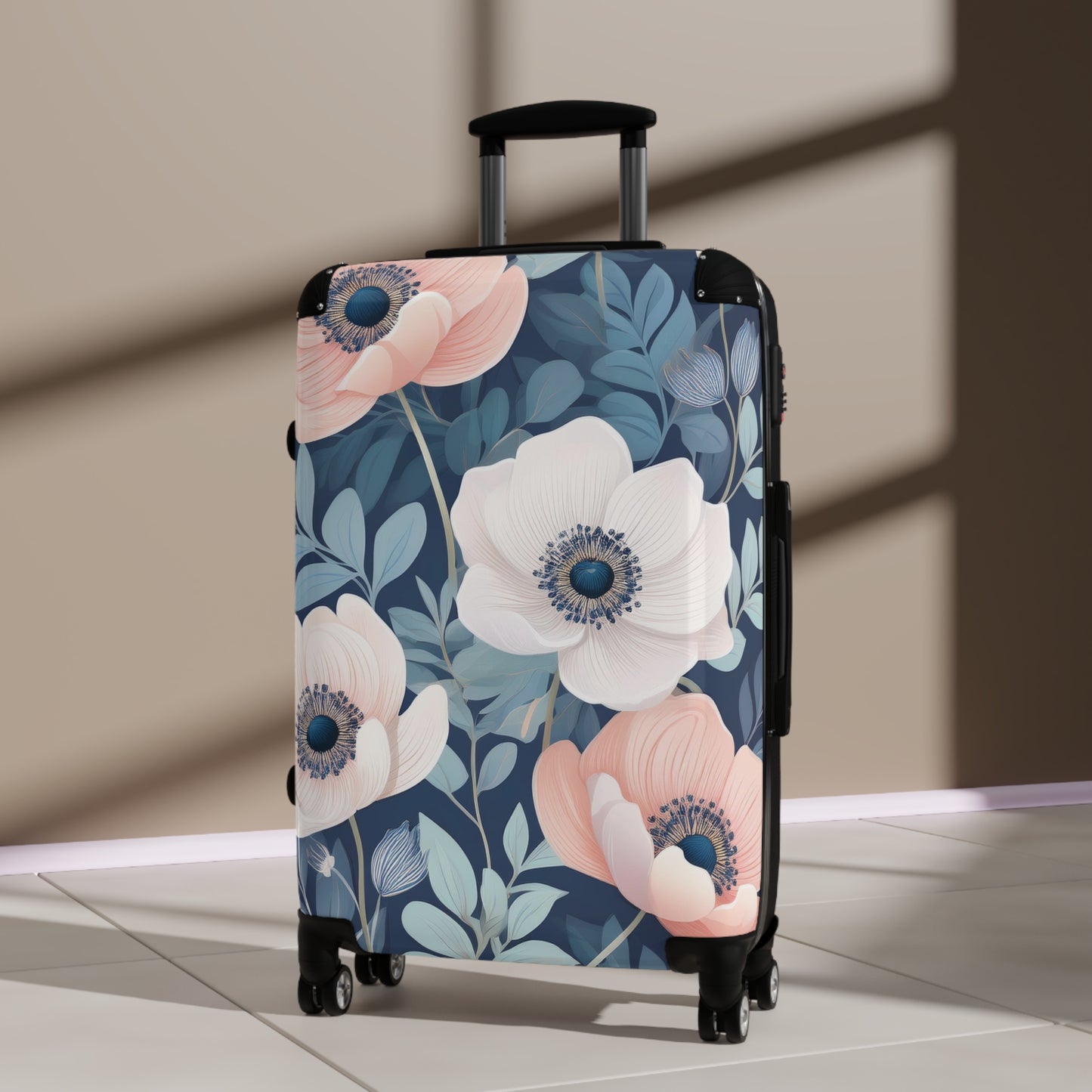 Nature Flowers Floral Pink and White Art Carry-On Suitcase - Stylish Luggage for Travelers