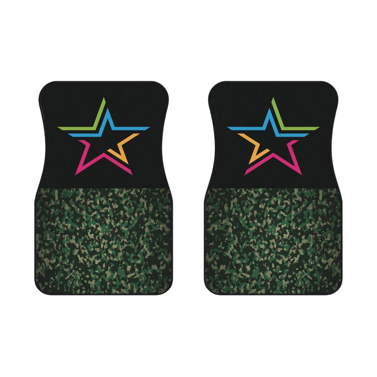 Army Star Car Floor Mats – 2-Piece Front Set, Durable & Stylish, Universal Fit
