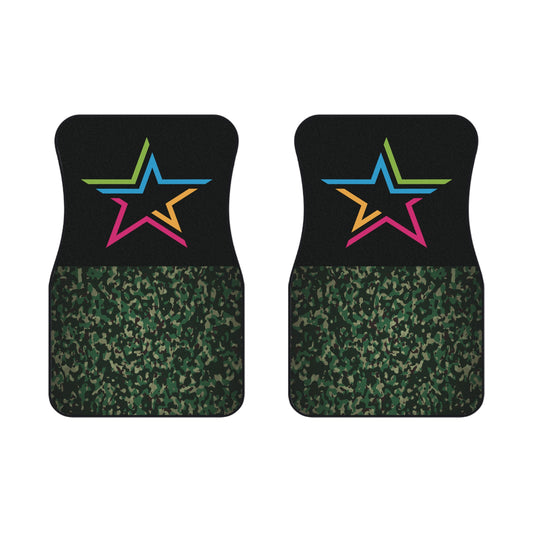 Army Star Car Floor Mats – 2-Piece Front Set, Durable & Stylish, Universal Fit
