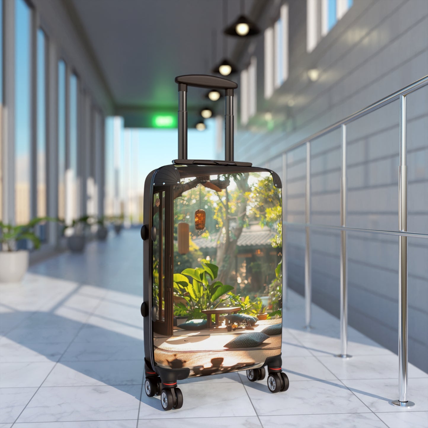 Nature Tea Serene Art Carry-On Suitcase - Stylish Luggage for Travelers