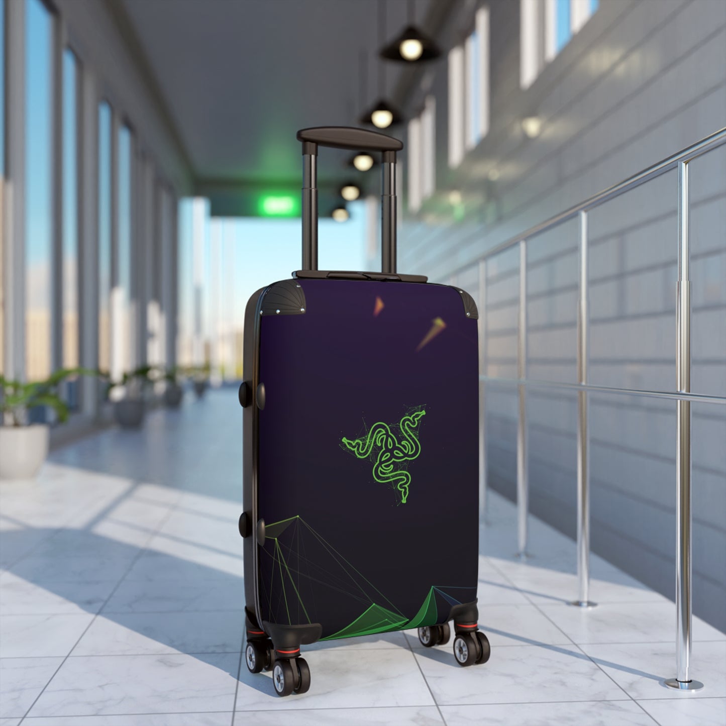Abstract Razer Logo Art Carry-On Suitcase - Stylish Luggage for Travelers