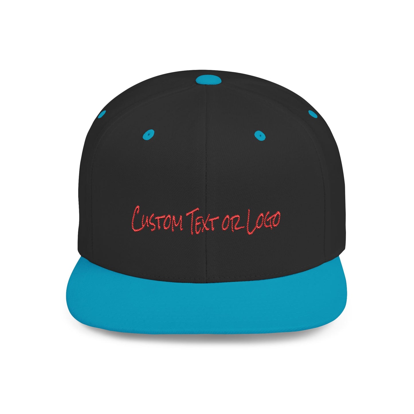 Text Custom Text or Logo Flat Bill Snapback – Lightweight, Custom Fit, Premium Quality