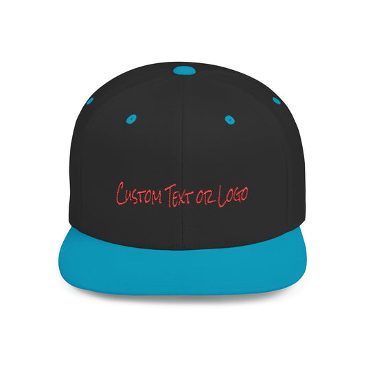 Text Custom Text or Logo Flat Bill Snapback – Lightweight, Custom Fit, Premium Quality