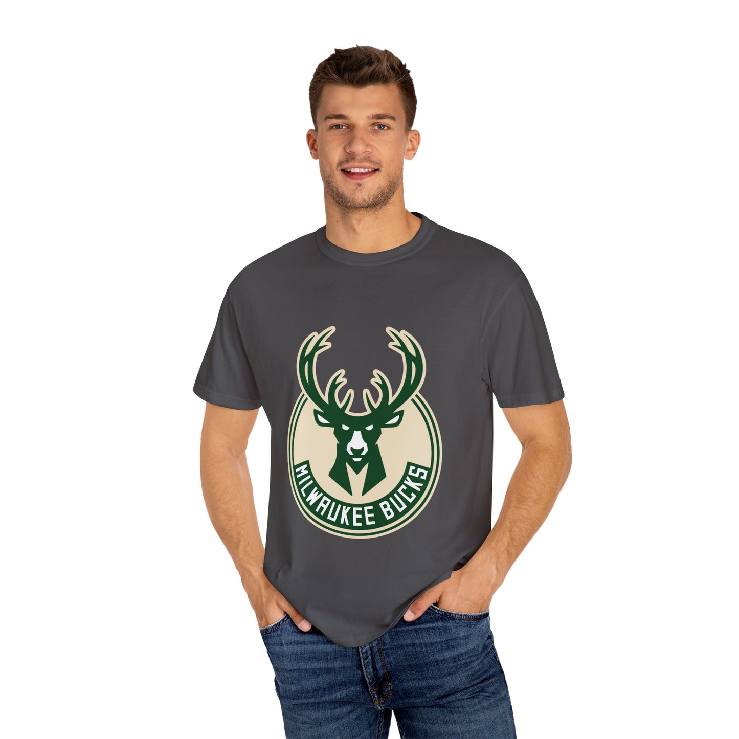 Milwaukee Bucks NBA Garment-Dyed T-Shirt – Premium Cotton Tee for Customization