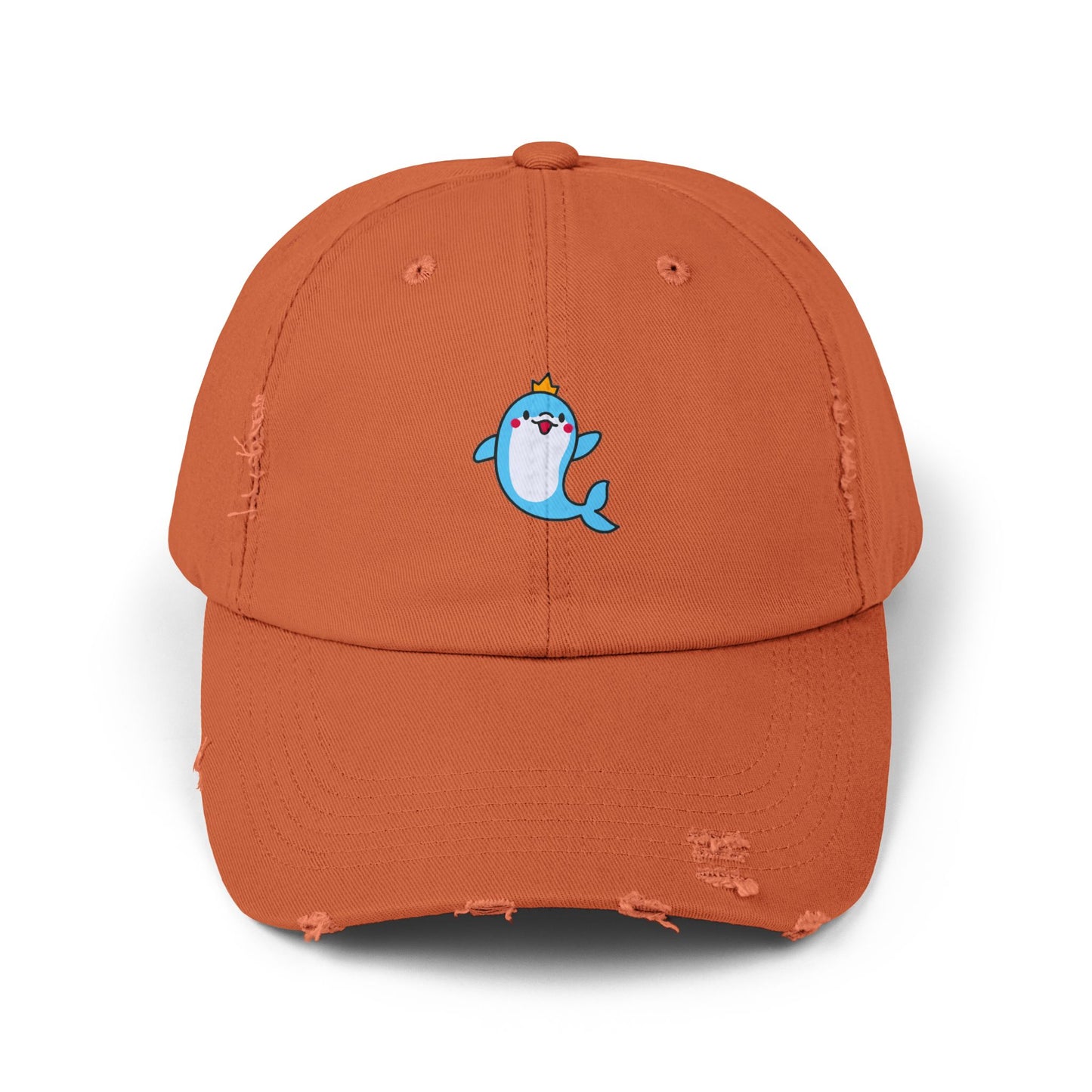 Dolphin Crown Vintage Distressed Dad Hat Unisex Adjustable Cotton Twill Baseball Cap for Casual Everyday Wear