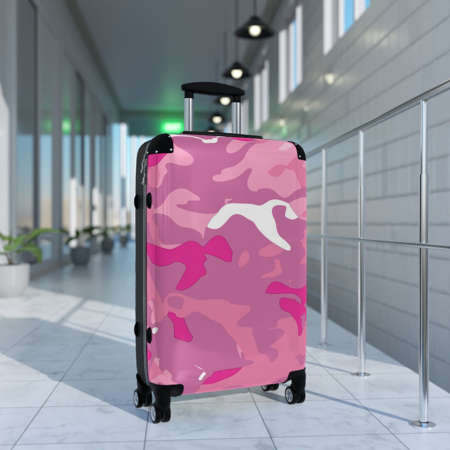 Abstract Pink Camo Art Carry-On Suitcase - Stylish Luggage for Travelers