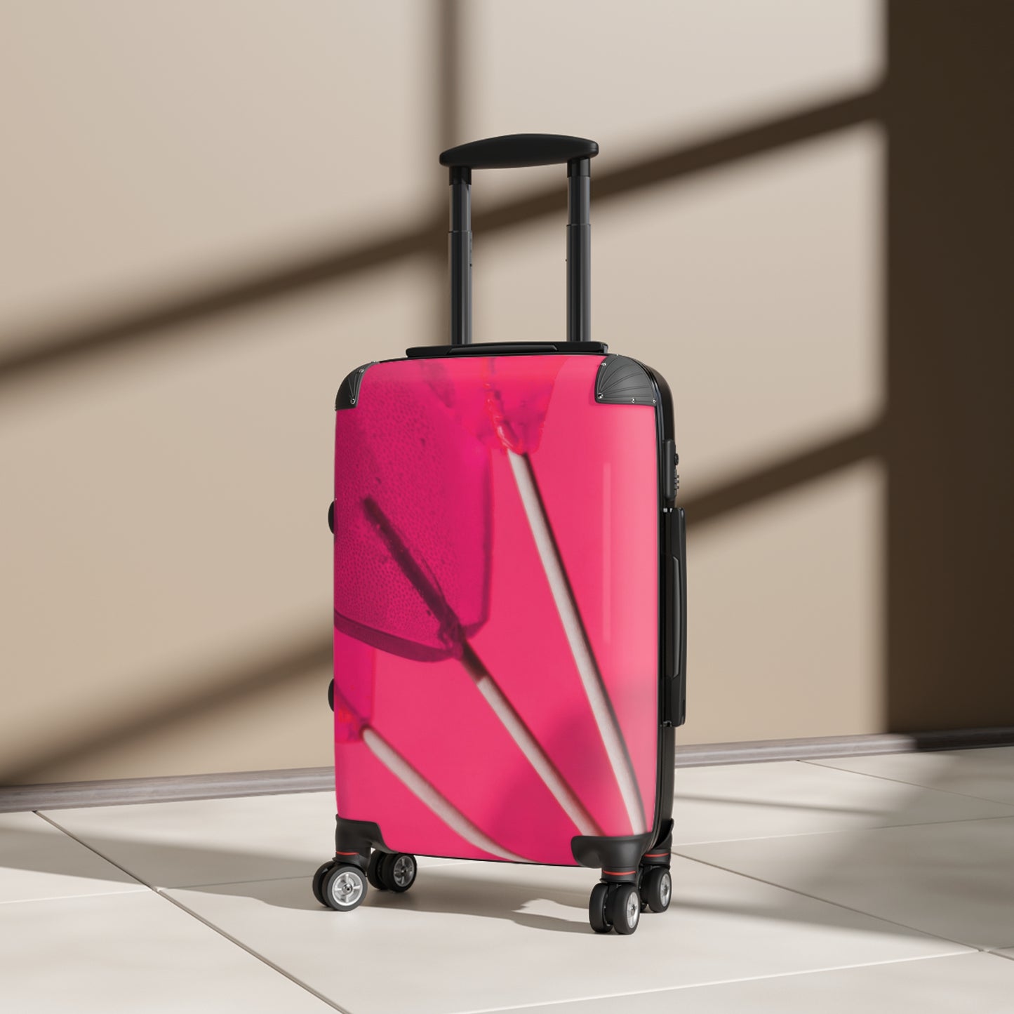 Love Pink Heart Art Carry-On Suitcase - Stylish Luggage for Travelers