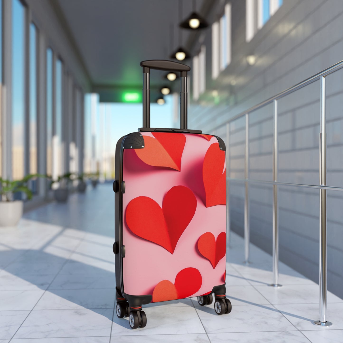 Love Red Hearts Pastel Art Carry-On Suitcase - Stylish Luggage for Travelers