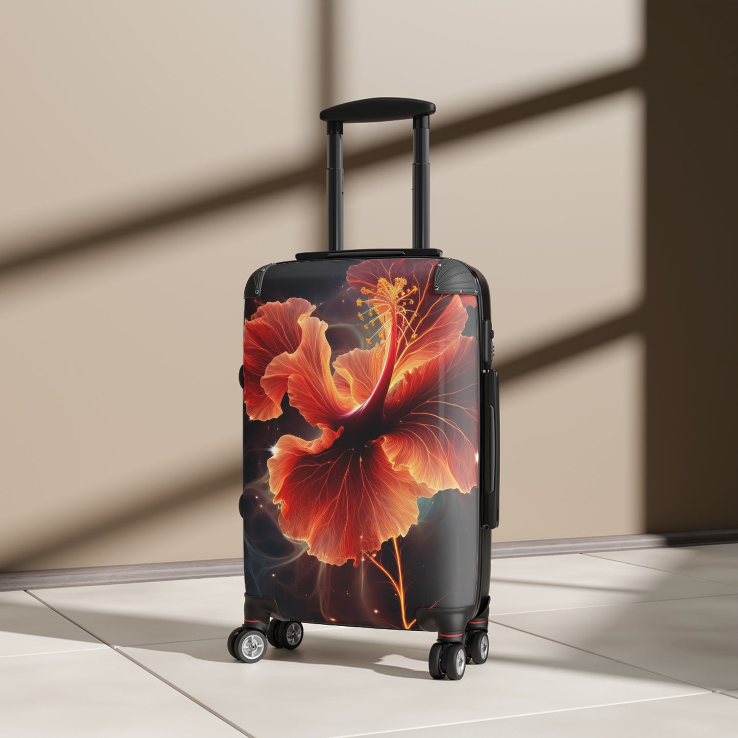 Nature Flowers Floral Glowing Red Art Carry-On Suitcase - Stylish Luggage for Travelers
